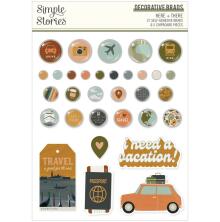 Simple Stories Self-Adhesive Brads - Here + There