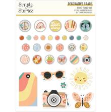 Simple Stories Self-Adhesive Brads - Boho Sunshine