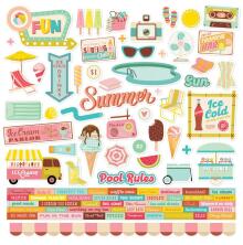 Simple Stories Sticker Sheet 12X12 - Retro Summer