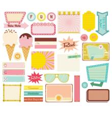 Simple Stories Bits &amp; Pieces Die-Cuts 32/Pkg - Retro Summer Journal