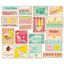 Simple Stories Bits &amp; Pieces Die-Cuts 19/Pkg - Retro Summer Retro Sign