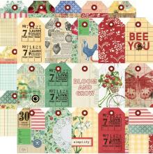 Simple Stories SV Berry Fields Cardstock 12X12 - Tag Elements