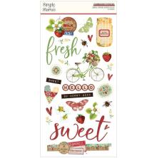 Simple Stories Chipboard Stickers 6X12 - SV Berry Fields