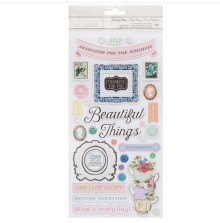 BoBunny Beautiful Things Thickers Stickers 5.5X11 - Chipboard Phrase