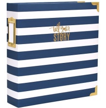 Heidi Swapp Storyline2 D-Ring Album 8.5X11 - Blue Stripe