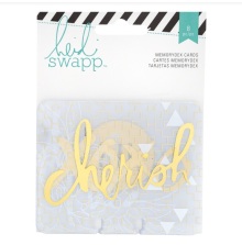 Heidi Swapp Memorydex Cards 8/Pkg - Clear Gold Foil