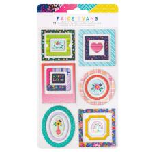 Paige Evans Chipboard Mini Frames 18/Pkg - Blooming Wild