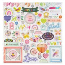 Paige Evans Chipboard Stickers 12X12 - Blooming Wild