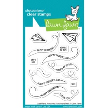 Lawn Fawn Clear Stamps 3X4 -Just Plane Awesome Sentiment Trails LF3132