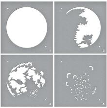Spellbinders Stencils 4/Pkg - Layered Full Moon