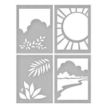 Stampendous Stencils 4/Pkg - Sunny Backdrop