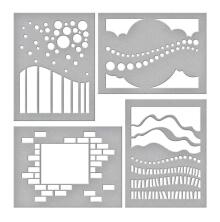 Stampendous Stencils 4/Pkg - Dreamy Backdrop