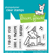 Lawn Fawn Clear Stamps 2X3 - Pawsome Birthday LF3162