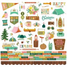 Simple Stories Sticker Sheet 12X12 - Trail Mix