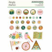 Simple Stories Self-Adhesive Brads - Trail Mix