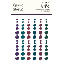 Simple Stories Color Vibe Enamel Dots 72/Pkg - Darks