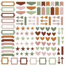 Simple Stories Color Vibe Chipboard Bits &amp; Pieces 120/Pkg - Boho