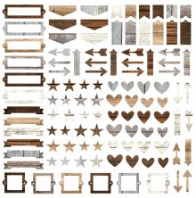 Simple Stories Color Vibe Chipboard Bits &amp; Pieces 120/Pkg - Woods