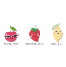 Sizzix Thinlits Die &amp; Stamp Set - Fruity Friends #1 666102