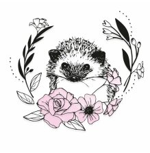 Sizzix Layered Clear Stamps Set - Floral Hedgehog