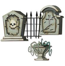 Tim Holtz Sizzix Thinlits Dies - Graveyard Colorize 666383