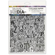 Dina Wakley MEdia Tissue Pack 7.5X10 20/Pkg - Jumbled Letters