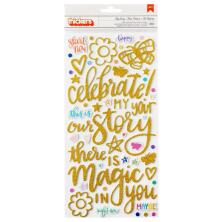 Shimelle Main Character Energy Thickers Stickers 5.5X11 - Phrase Gold Glitter