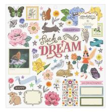 Crate Paper Foam Chipboard Stickers 12X12 - Moonlight Magic