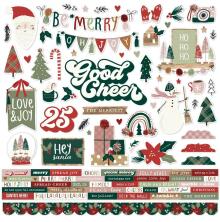 Simple Stories Sticker Sheet 12X12 - Boho Christmas