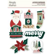 Simple Stories Layered Chipboard Stickers - Boho Christmas