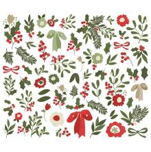 Simple Stories Bits &amp; Pieces Die-Cuts 61/Pkg - The Holiday Life Floral