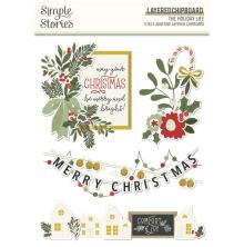 Simple Stories Layered Chipboard Stickers - The Holiday Life