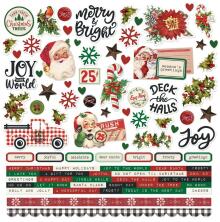 Simple Stories Sticker Sheet 12X12 - Simple Vintage Dear Santa