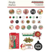 Simple Stories Self-Adhesive Brads - Simple Vintage Dear Santa