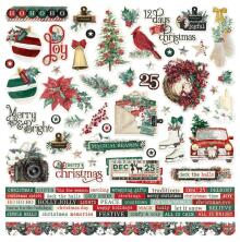 Simple Stories Sticker Sheet 12X12 - Simple Vintage Tis The Season