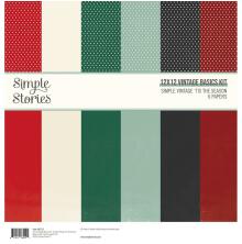 Simple Stories Basics Paper Pack 12X12 6/Pkg - Simple Vintage Tis The Season