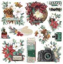 Simple Stories Chipboard Clusters 12/Pkg - Simple Vintage Tis The Season