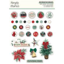 Simple Stories Self-Adhesive Brads - Simple Vintage Tis The Season