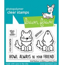 Lawn Fawn Clear Stamps 2X3 - Wolf Before n Afters LF3221