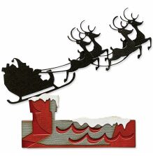 Tim Holtz Sizzix Thinlits Dies - Reindeer Sleigh 666337