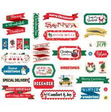 Carta Bella Cardstock Die-Cuts Ephemera 32/Pkg - Seasons Greetings Titles