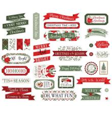 Echo Park Cardstock Die-Cuts Ephemera 32/Pkg - Christmas Time Titles &amp; Phrases