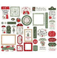 Echo Park Cardstock Die-Cuts Ephemera 34/Pkg - Christmas Time Frames &amp; Tags