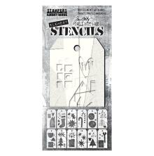 Tim Holtz Element Stencils 12/Pkg - Festive Art THEST005