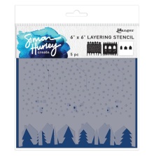 Simon Hurley create. Stencils 6X6 3/Pkg - Winter Scene Maker