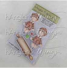 hnglar &amp; Wings Clear Stamps - Sittande Pepparkakor