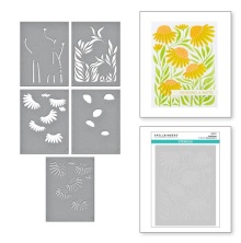 Spellbinders Layering Stencils 5/Pkg - Coneflowers