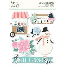 Simple Stories Layered Chipboard Stickers - Winter Wonder