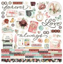 Simple Stories Sticker Sheet 12X12 - Simple Vintage Love Story