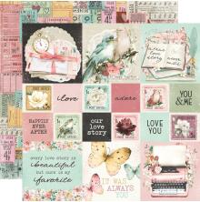 Simple Stories SV Love Story Cardstock 12X12 - 2X2/4X4 Elements